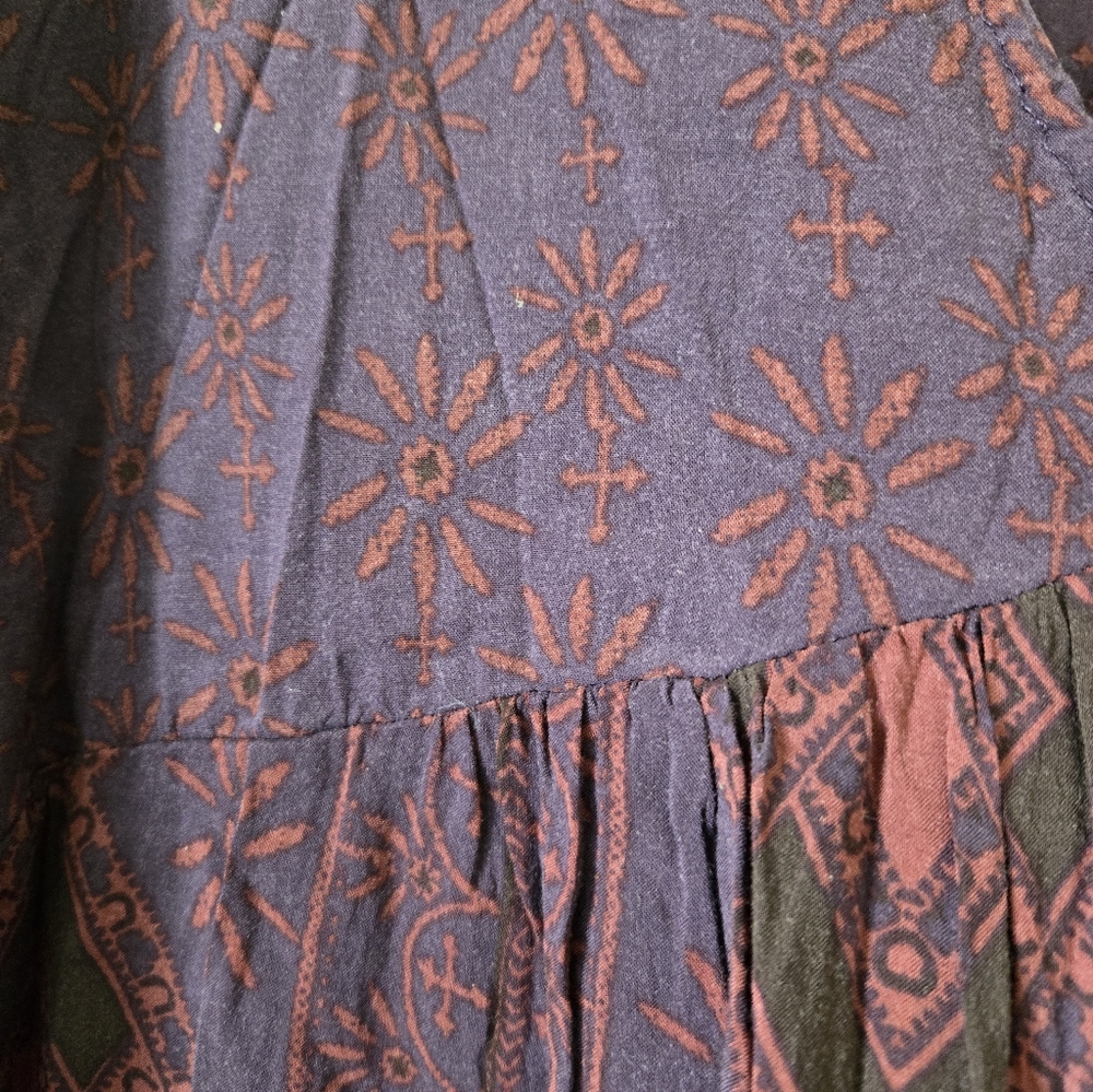#282 FREE PEOPLE Purple Floral Tunic or Mini Dress - Picture 7 of 9